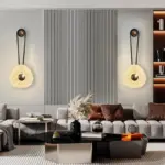 Gold Black Acrylic Minimal Wall lamp Lighting Luxury Sofa Living room