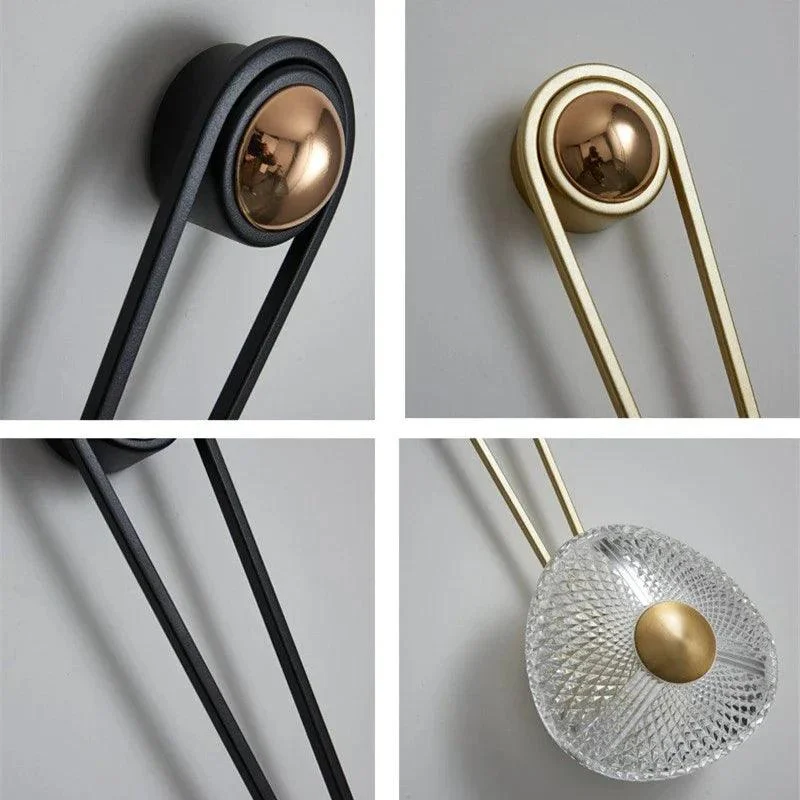 Gold Black Acrylic Minimal Wall lamp, Lighting Luxury Sofa Living room -