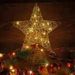 Gold Glitter Christmas Tree Topper Iron Star tag1