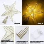 Gold Glitter Christmas Tree Topper Iron Star tag1