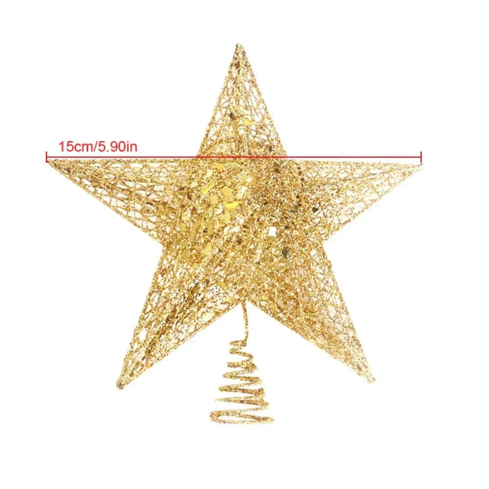 Gold Glitter Christmas Tree Topper Iron Star -  - #tag1#