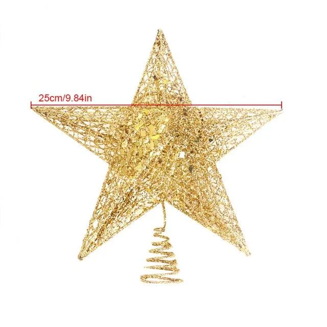 Gold Glitter Christmas Tree Topper Iron Star -  - #tag1#