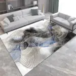 Gold Grey Striped Carpets Large Rugs Non slip for Living Room