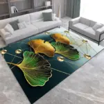 Gold Grey Striped Carpets Large Rugs Non slip for Living Room