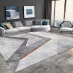 Gold Grey Striped Carpets Large Rugs Non slip for Living Room