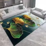 Gold Grey Striped Carpets Large Rugs Non slip for Living Room
