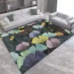 Gold Grey Striped Carpets Large Rugs Non slip for Living Room