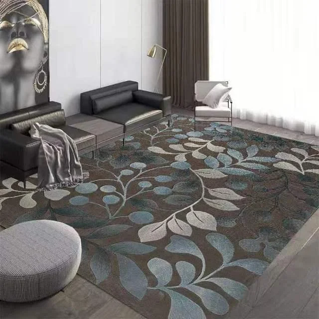 Gold Grey Striped Carpets Large Rugs Non-slip for Living Room -