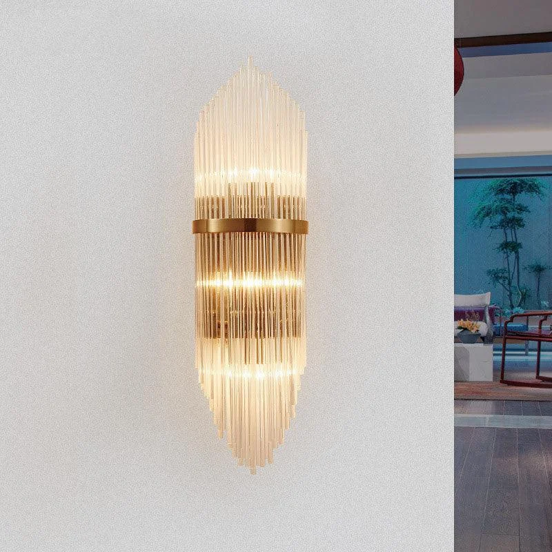 Gold Indoor Living Room Crystal Wall Lamp -  - #tag1#