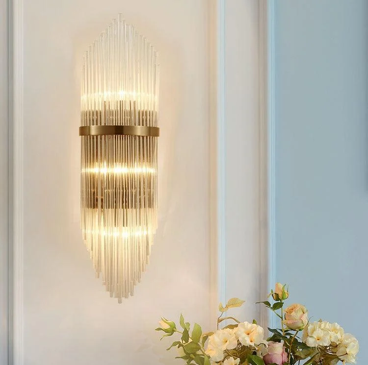 Gold Indoor Living Room Crystal Wall Lamp -  - #tag1#