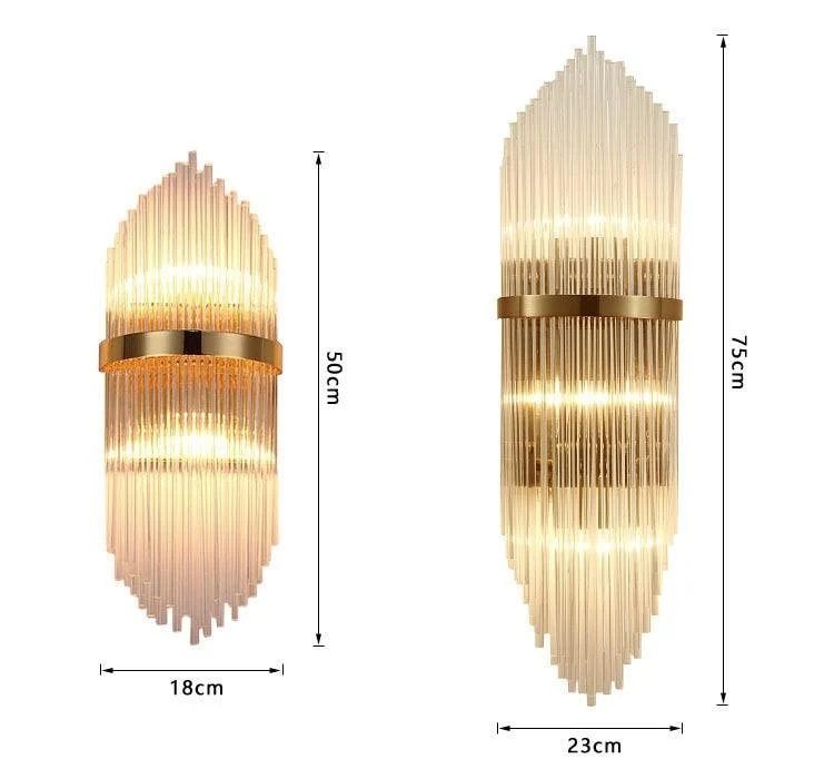 Gold Indoor Living Room Crystal Wall Lamp -  - #tag1#