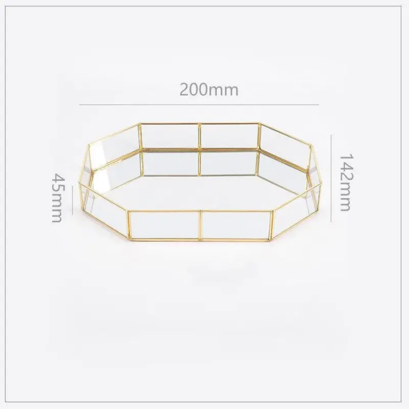 Gold Lining Polygon Mirror Tray tag1
