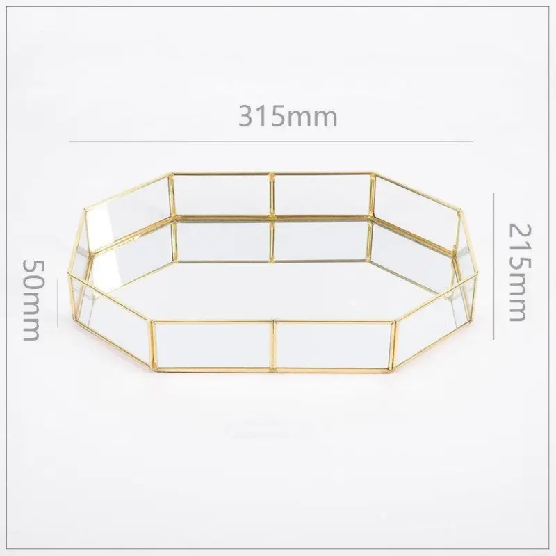 Gold Lining Polygon Mirror Tray tag1