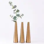 Gold_Metal_Cone_Vase_-_-4196457 Gold Metal Cone Vase