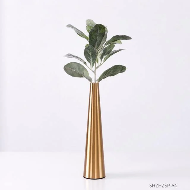 Gold Metal Cone Vase -