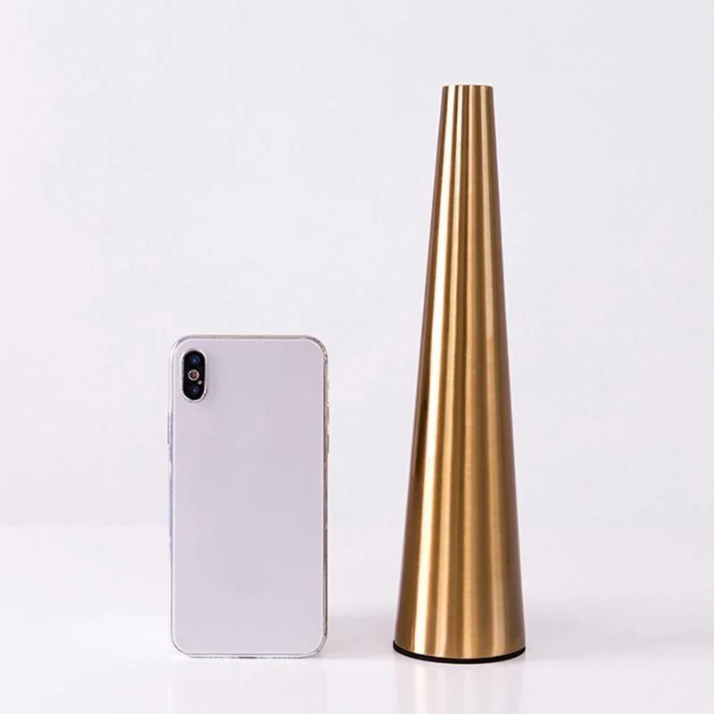 Gold Metal Cone Vase -