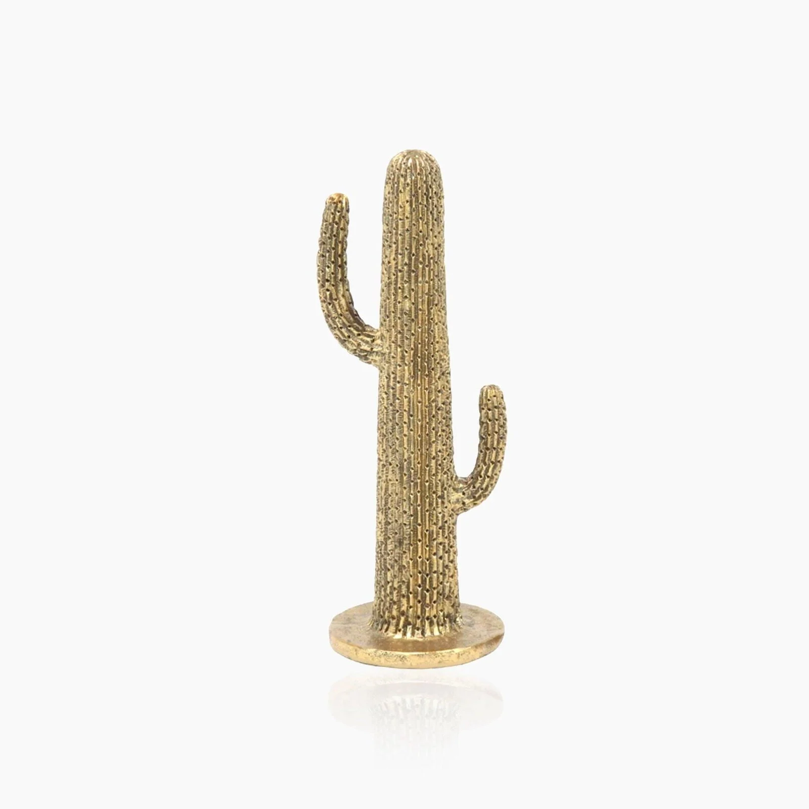 Gold Polystone Cactus Sculpture Set -