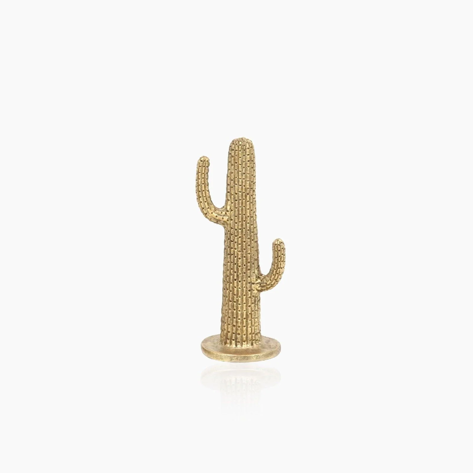 Gold Polystone Cactus Sculpture Set -