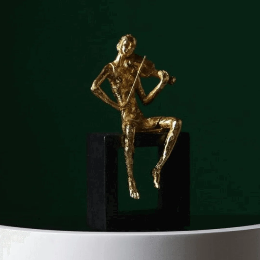 Gold Resin Musician Figurines -