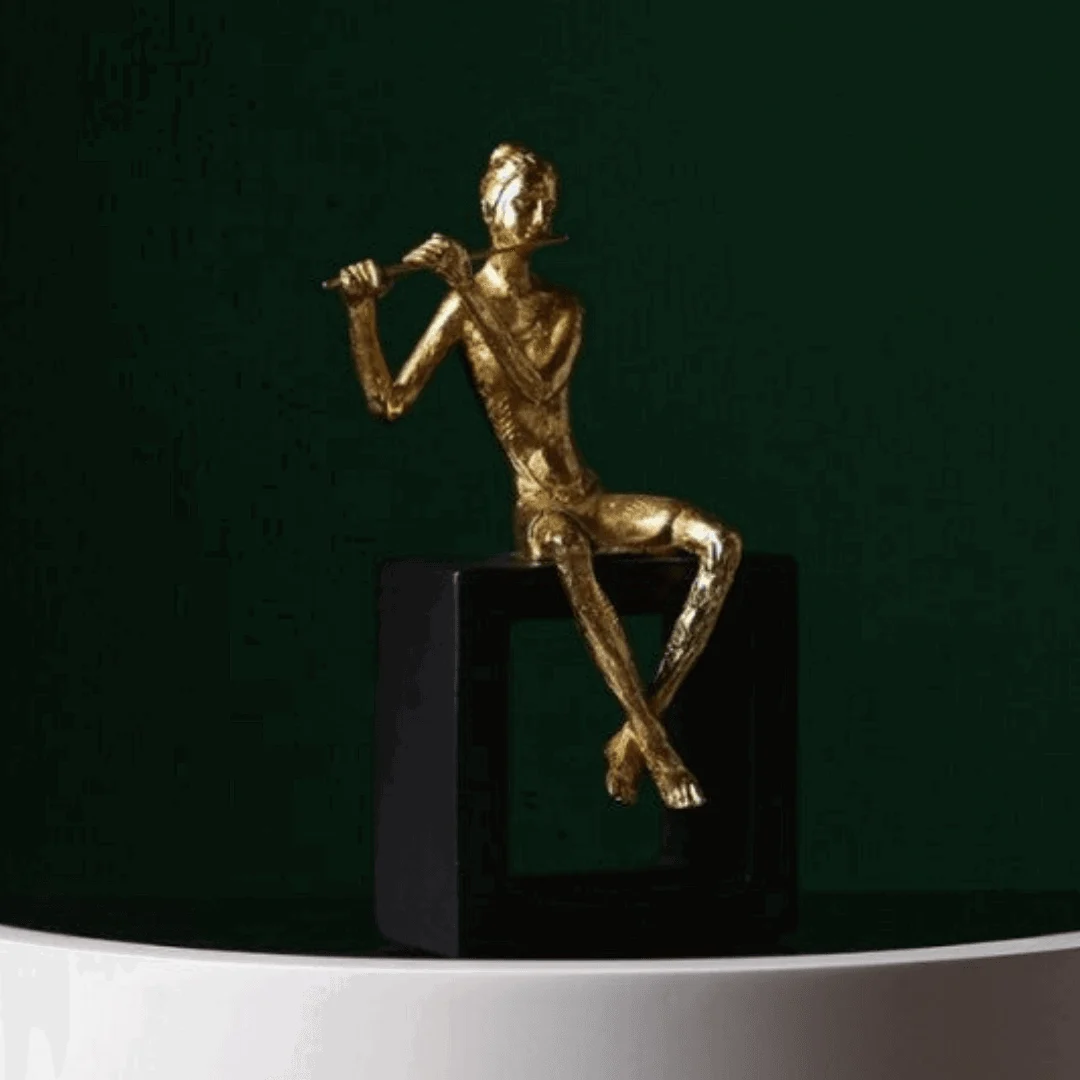 Gold Resin Musician Figurines -