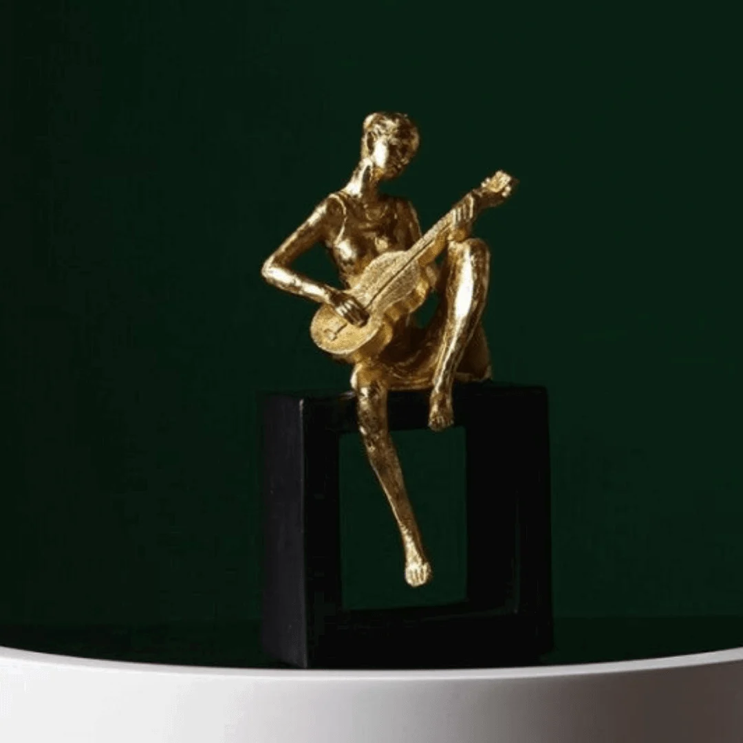 Gold Resin Musician Figurines -