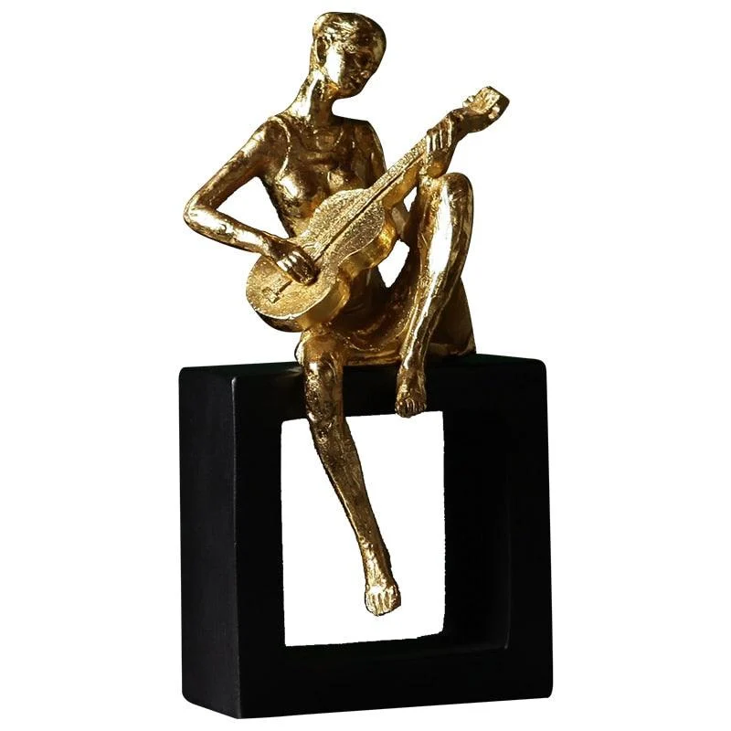 Gold Resin Musician Figurines -