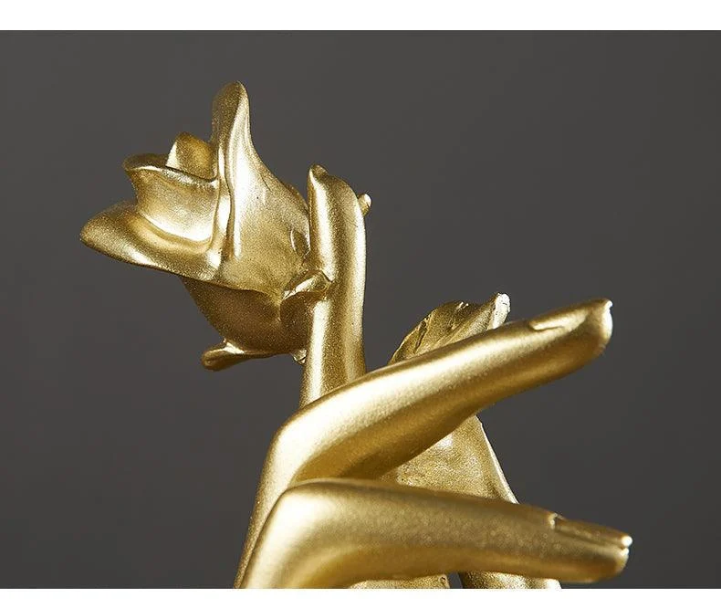 Gold Resin Statue for Decoration Home Abstract Sculpture Modern Figurines -  - #tag1#