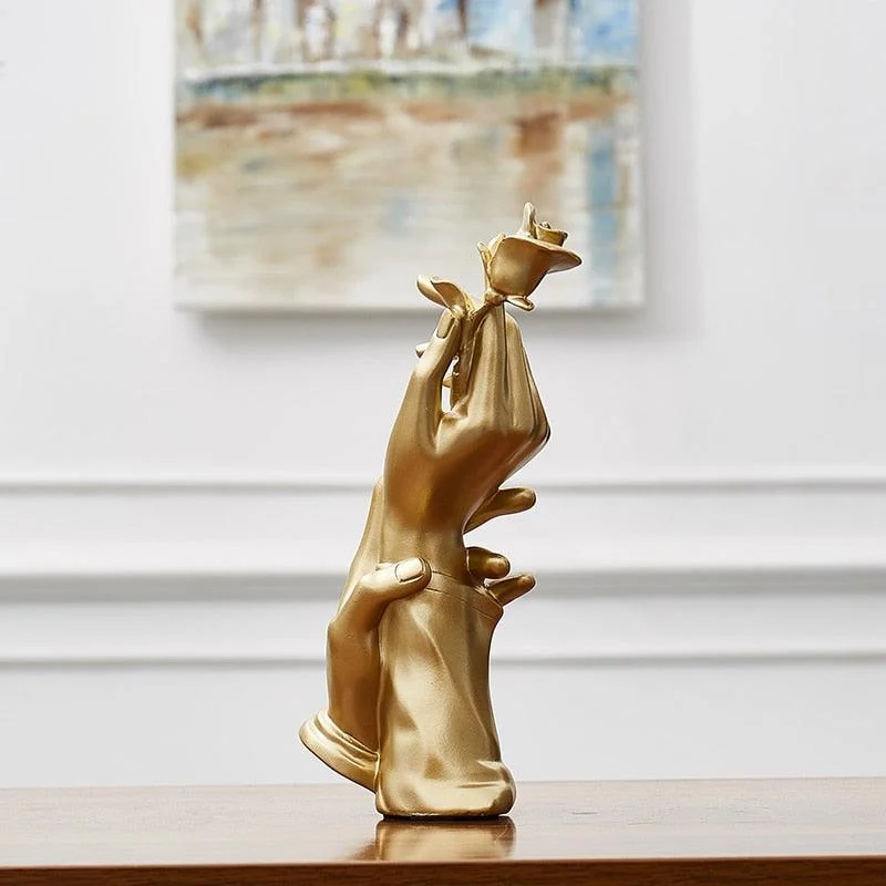 Gold Resin Statue for Decoration Home Abstract Sculpture Modern Figurines -  - #tag1#