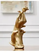 Gold Resin Statue for Decoration Home Abstract Sculpture Modern Figurines tag1