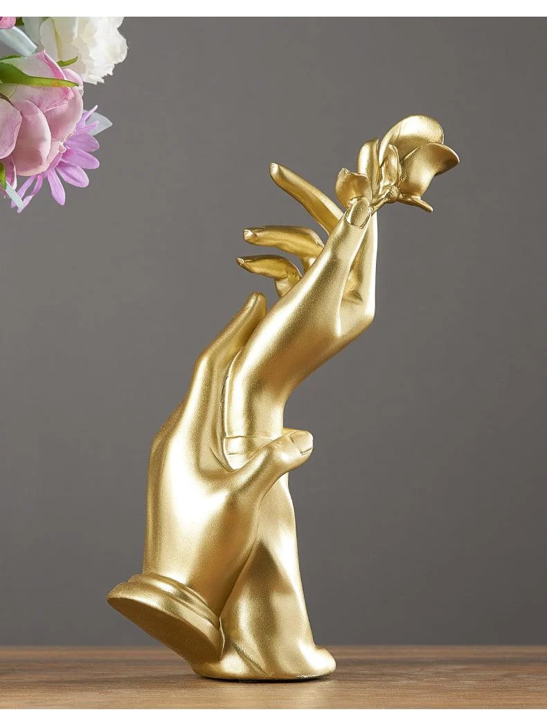 Gold Resin Statue for Decoration Home Abstract Sculpture Modern Figurines -  - #tag1#