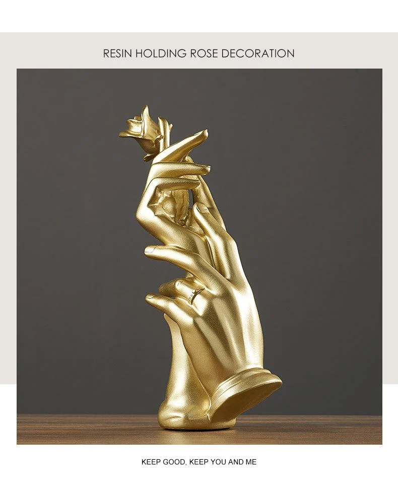 Gold Resin Statue for Decoration Home Abstract Sculpture Modern Figurines -  - #tag1#