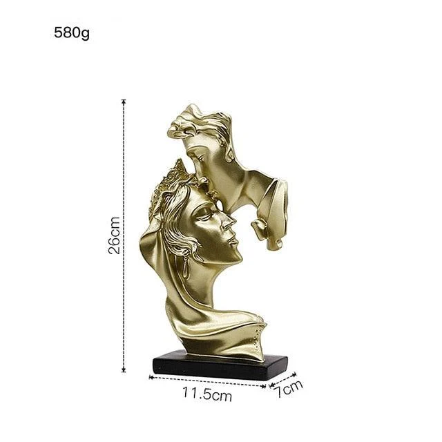 Gold Resin Statue for Decoration Home Abstract Sculpture Modern Figurines -  - #tag1#