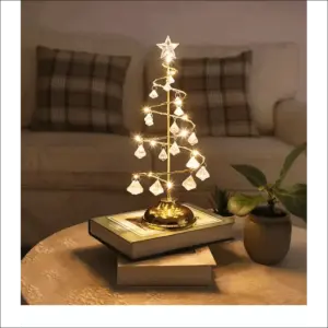 Gold Silver LED String Christmas Tree Table Lamp