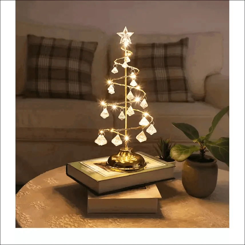 Gold Silver LED String Christmas Tree Table Lamp -  - #tag1#