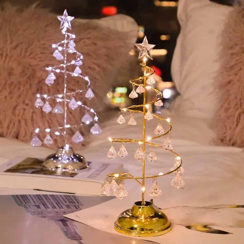 Gold Silver LED String Christmas Tree Table Lamp -  - #tag1#
