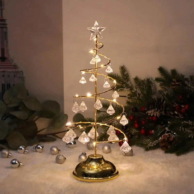 Gold Silver LED String Christmas Tree Table Lamp -  - #tag1#