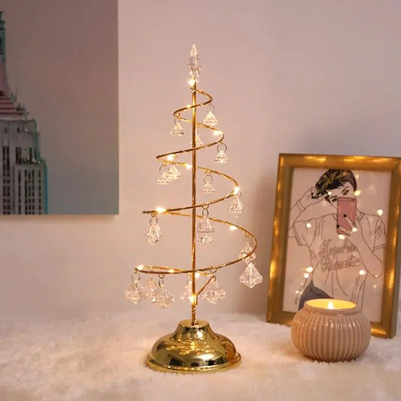 Gold Silver LED String Christmas Tree Table Lamp -  - #tag1#