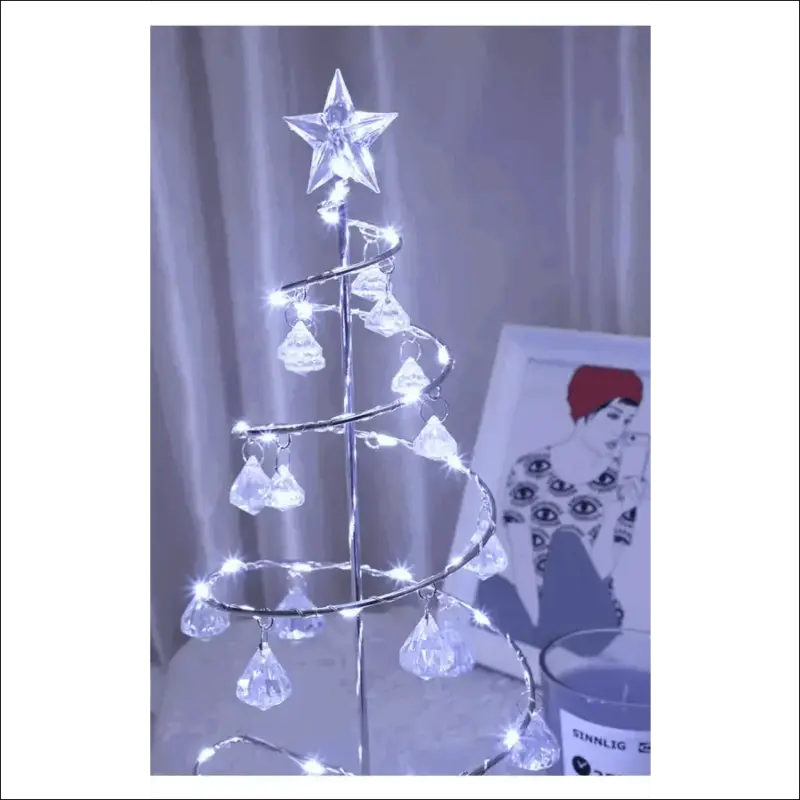 Gold Silver LED String Christmas Tree Table Lamp tag1