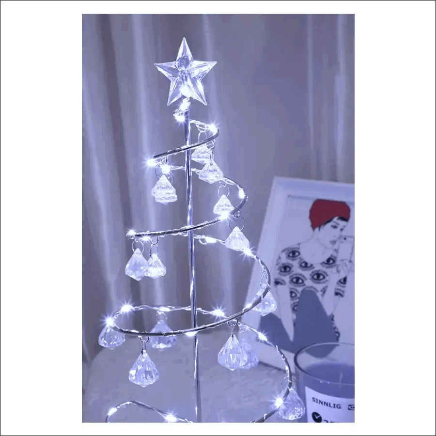 Gold Silver LED String Christmas Tree Table Lamp -  - #tag1#