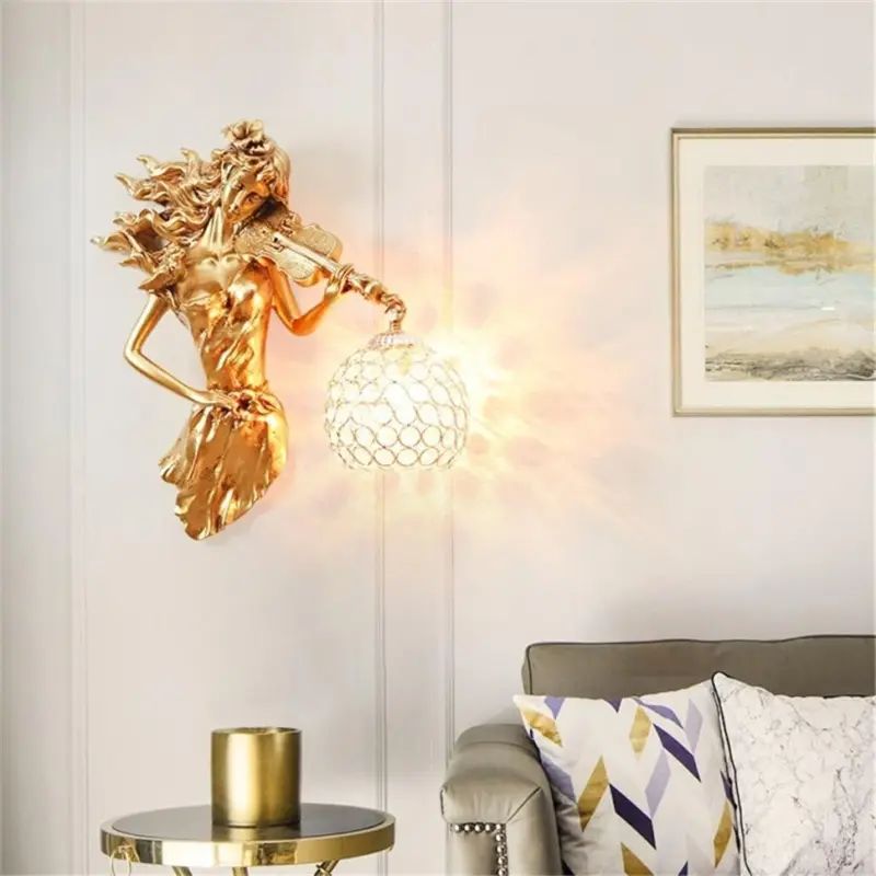 Gold Violin Singer Wall Lamp tag1