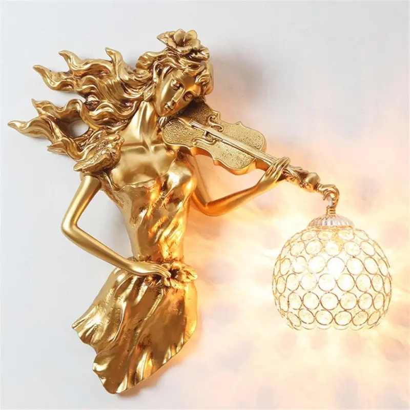 Gold Violin Singer Wall Lamp tag1