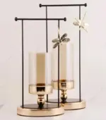 Golden Iron Candle Holder Decorfaure