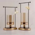 Golden Iron Candle Holder Decorfaure
