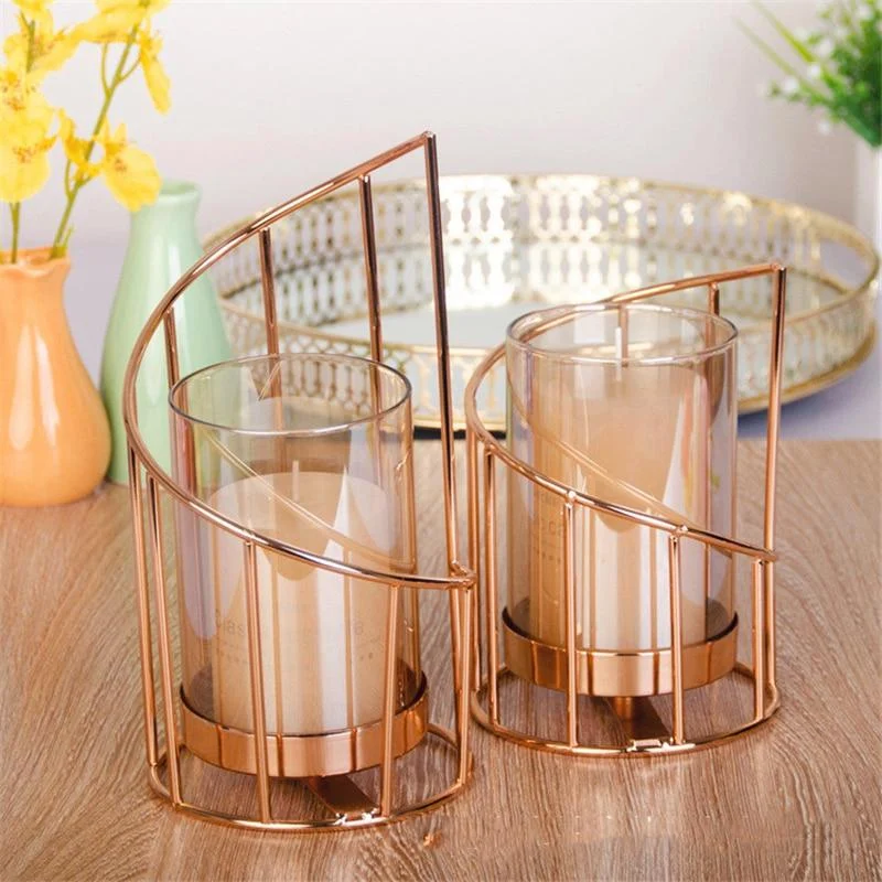 Golden Iron Candle Holder European Geometric Candlestick Romantic Crystal Candle Cup Home Decoration Table Decoration 669980d2 4e08 4ca6 847e 235967389901