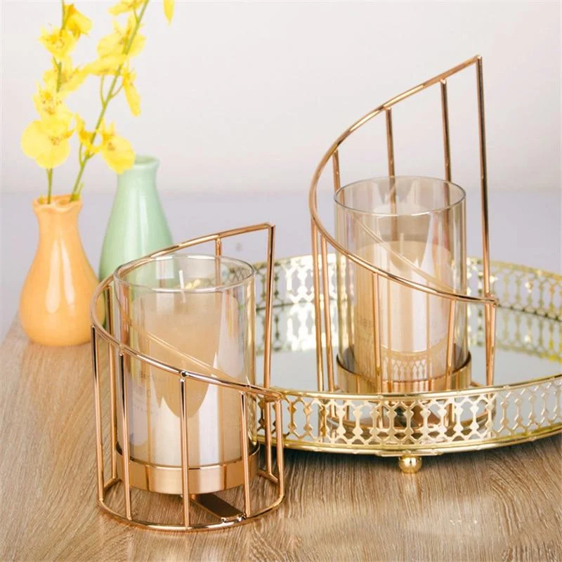 Golden Iron Candle Holder European Geometric Candlestick Romantic Crystal Candle Cup Home Decoration Table Decoration A5d077d9 Ec46 4e2c 9f5f 70100375ec12