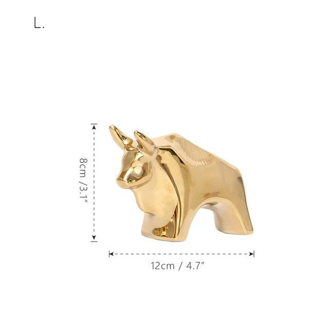 Golden Ceramic abstract Animal Figurines - Homeko