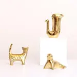 GoldenCeramicabstractAnimalFigurines Homeko3