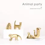 GoldenCeramicabstractAnimalFigurines Homeko5
