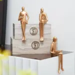 GoldenGeometricSittingStatue Homeko2