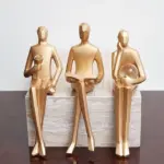 GoldenGeometricSittingStatue Homeko3